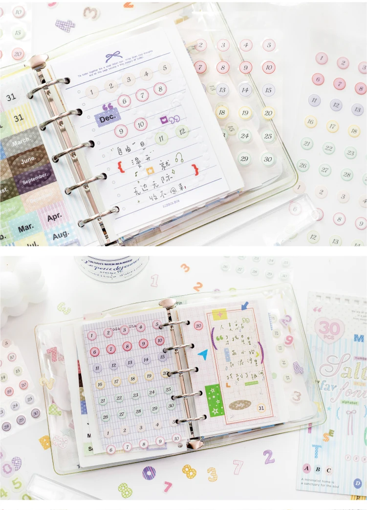 TIANZI 30sheets Cartoon Die Cut Stickers Book Japanese Stationery for Scrapbooking Handmade Diary Decorative Supplies
