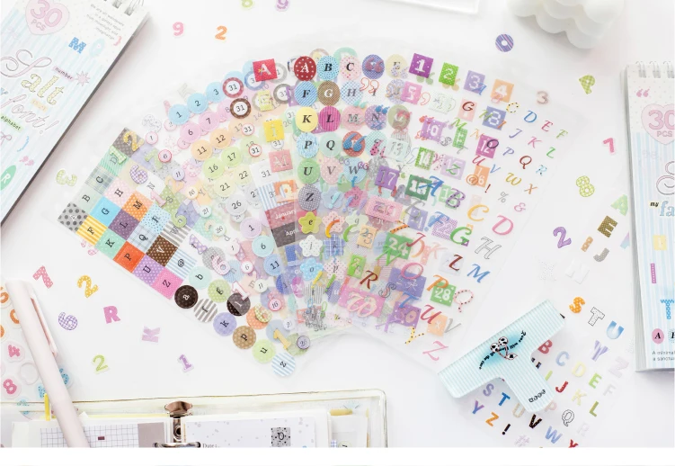 TIANZI 30sheets Cartoon Die Cut Stickers Book Japanese Stationery for Scrapbooking Handmade Diary Decorative Supplies