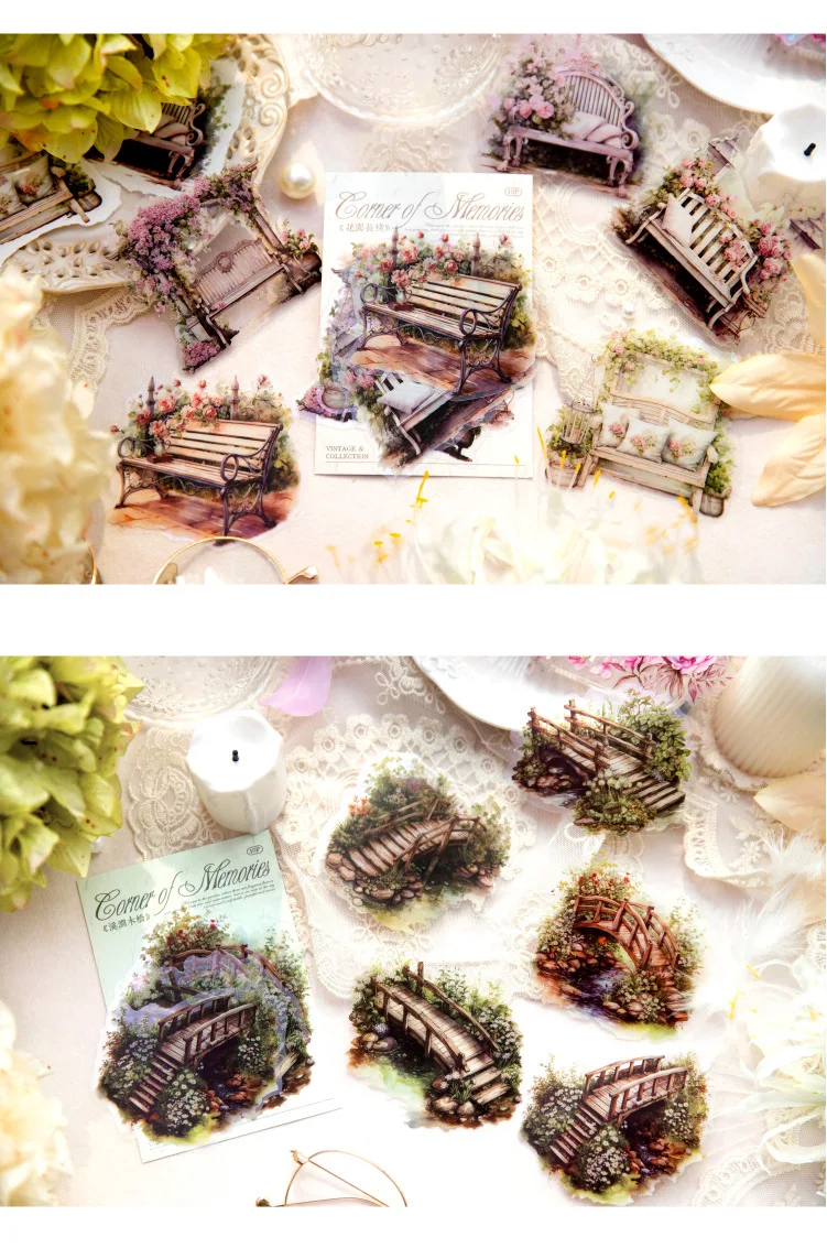 10pcs/1lot Kawaii Scrapbook Sticker corner of the garden Scrapbooking Supplies Planner Decorative Craft Stationery Sticker