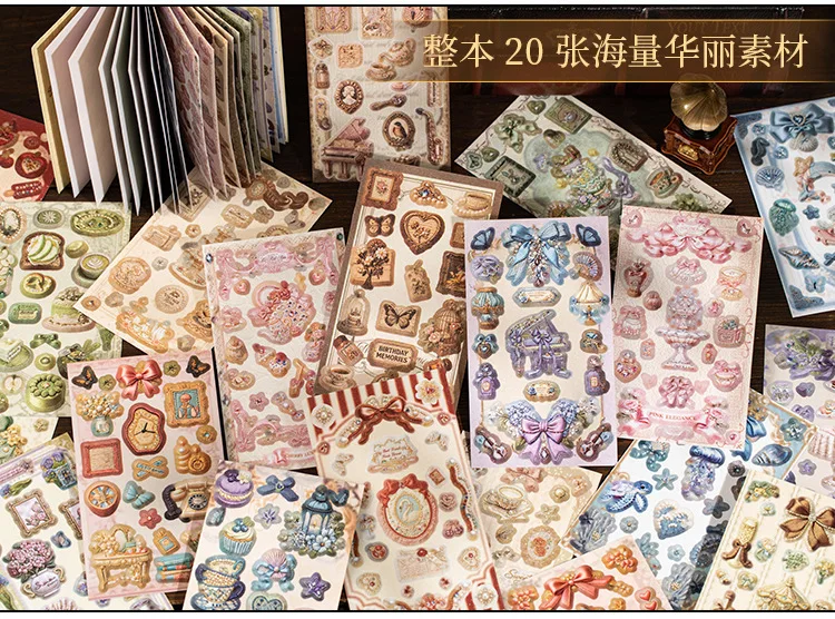 20pcs/lot Kawaii Scrapbook Sticker Dreamy Splendor Scrpbooking Supplies diary Planner Decorative Craft Stationery Sticker