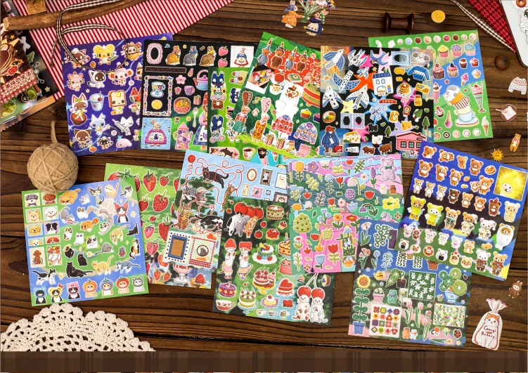 TIANZI 20/30pcs Retro Fantasy Die Cutting Stickers Book Cute Stationery for DIY Scrapbook Diary Phone Case Creative Handbook