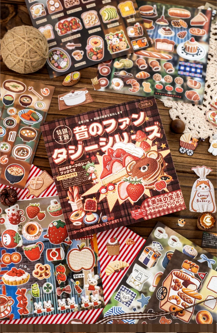 TIANZI 20/30pcs Retro Fantasy Die Cutting Stickers Book Cute Stationery for DIY Scrapbook Diary Phone Case Creative Handbook