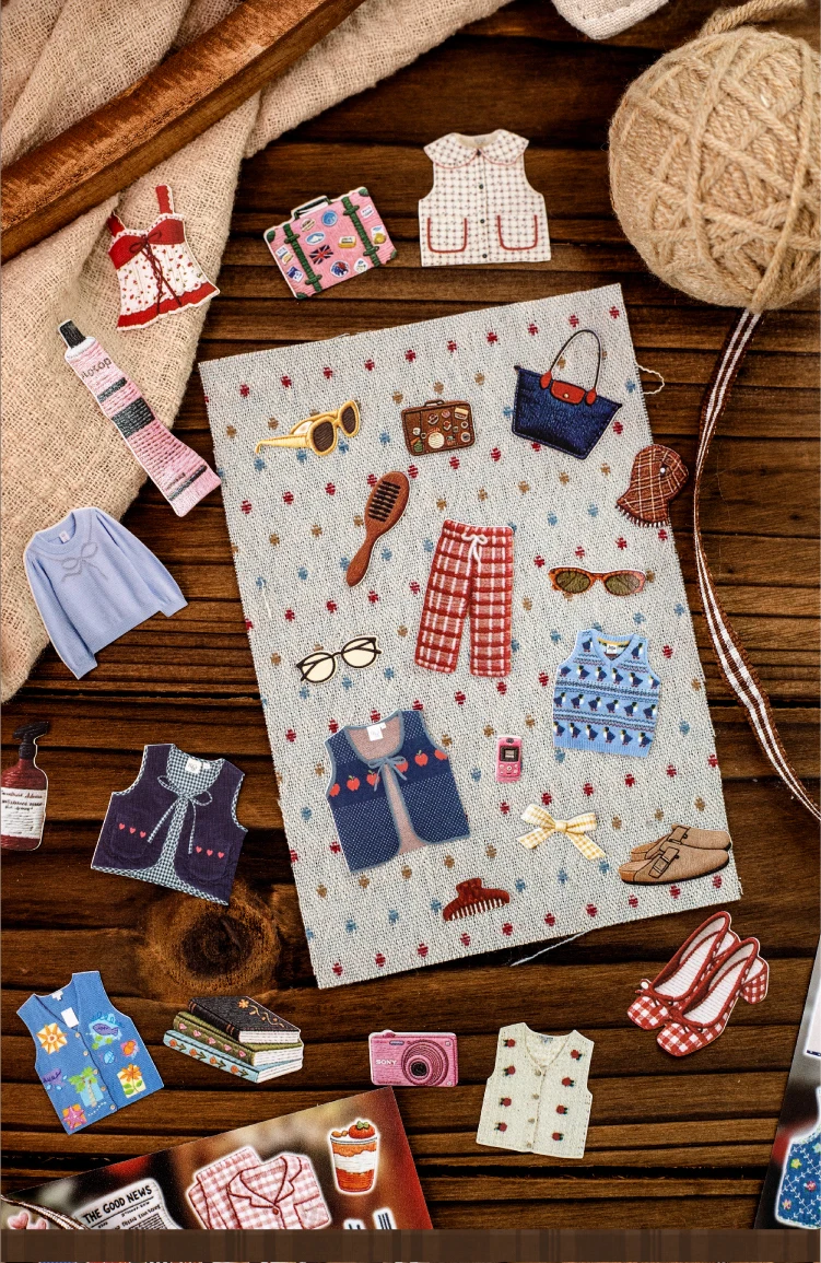 TIANZI 20/30pcs Retro Fantasy Die Cutting Stickers Book Cute Stationery for DIY Scrapbook Diary Phone Case Creative Handbook