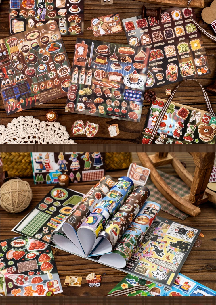 TIANZI 20/30pcs Retro Fantasy Die Cutting Stickers Book Cute Stationery for DIY Scrapbook Diary Phone Case Creative Handbook