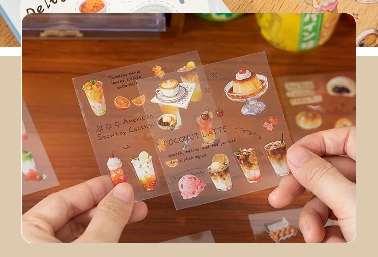 20sheets Kawaii Japanese Cuisine Style Die Cut Sticker Book DIY Diary Phone Case Scrapbook Cute Stationery Stickers