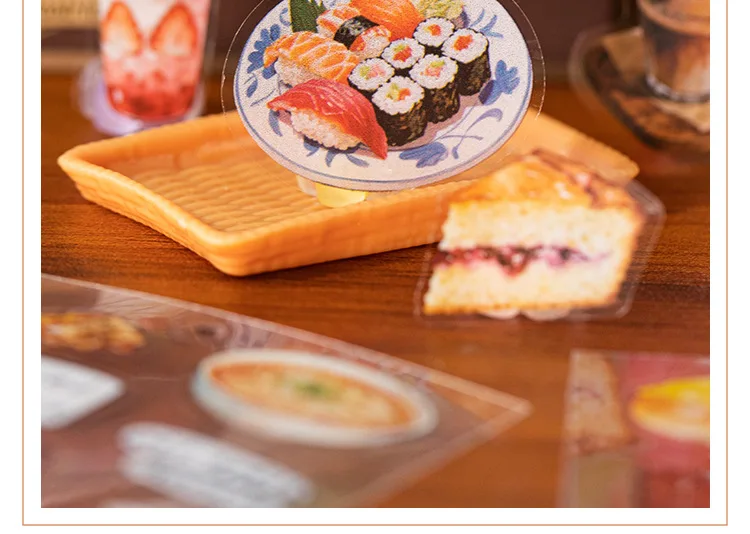 20sheets Kawaii Japanese Cuisine Style Die Cut Sticker Book DIY Diary Phone Case Scrapbook Cute Stationery Stickers