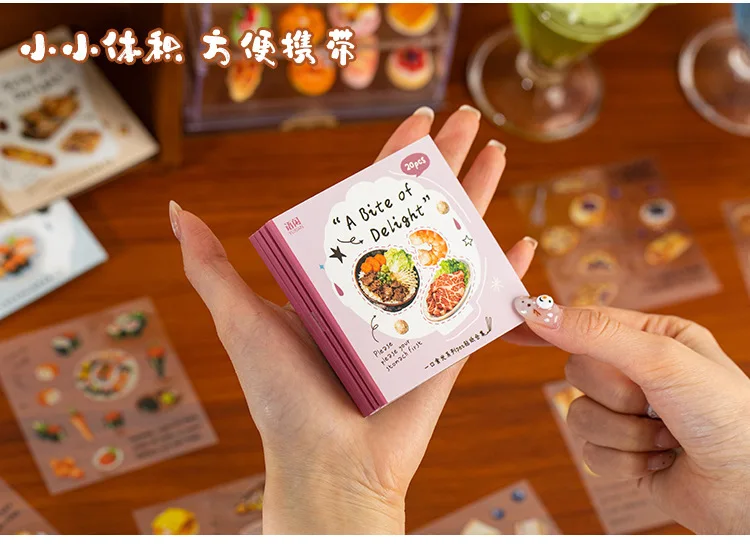 20sheets Kawaii Japanese Cuisine Style Die Cut Sticker Book DIY Diary Phone Case Scrapbook Cute Stationery Stickers