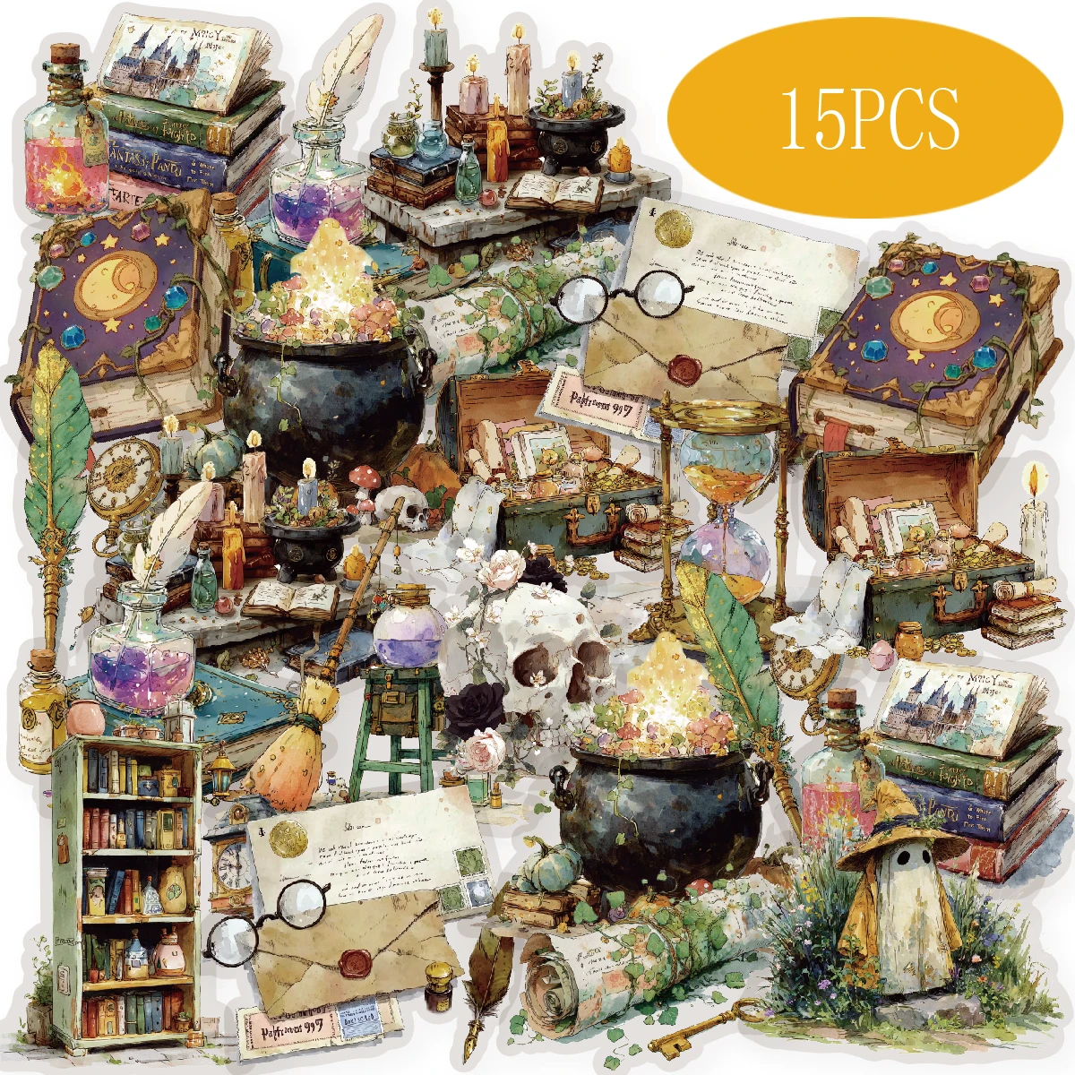 Etori Life Starburst Witchcraft Magic Furniture Pattern Vintage Stickers for Scrapbooking Supplies, Room Decoration, Photo Albums, Gift Box Packaging, Gift Paper Bags, Student Stationery, DIY Crafts, School Supplies, Children's Stickers