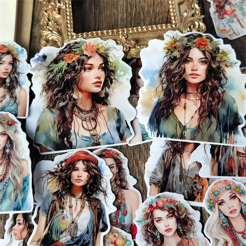 Lovely Persian Mian tribe girl Hand Account Stickers Cute Mobile Phone Tablet Ins Wind Character Decoration  Material Stationery