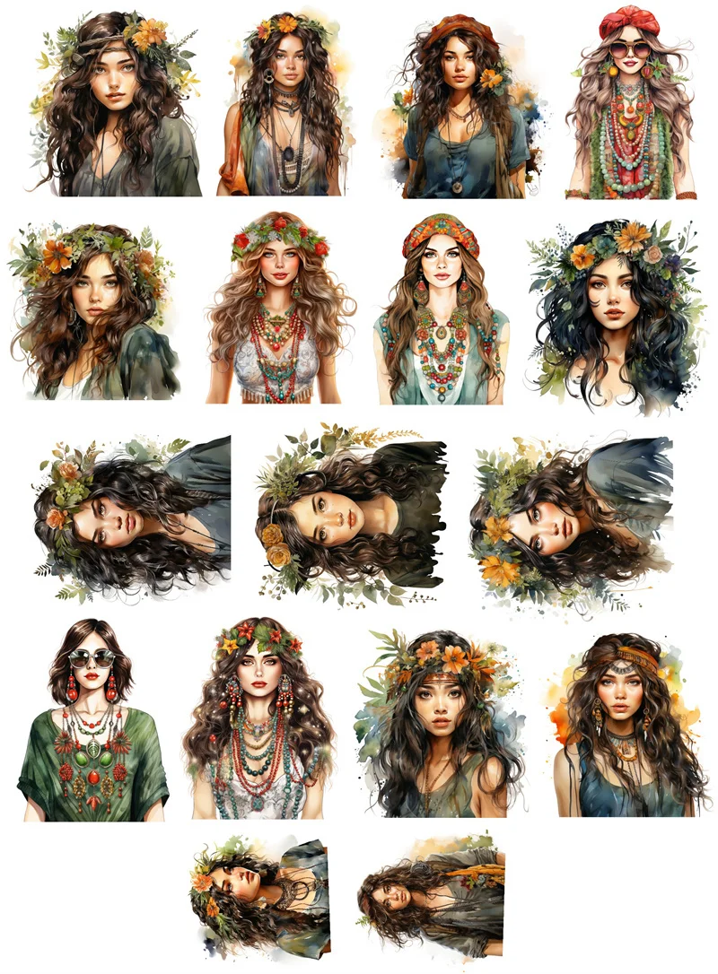 Lovely Persian Mian tribe girl Hand Account Stickers Cute Mobile Phone Tablet Ins Wind Character Decoration  Material Stationery