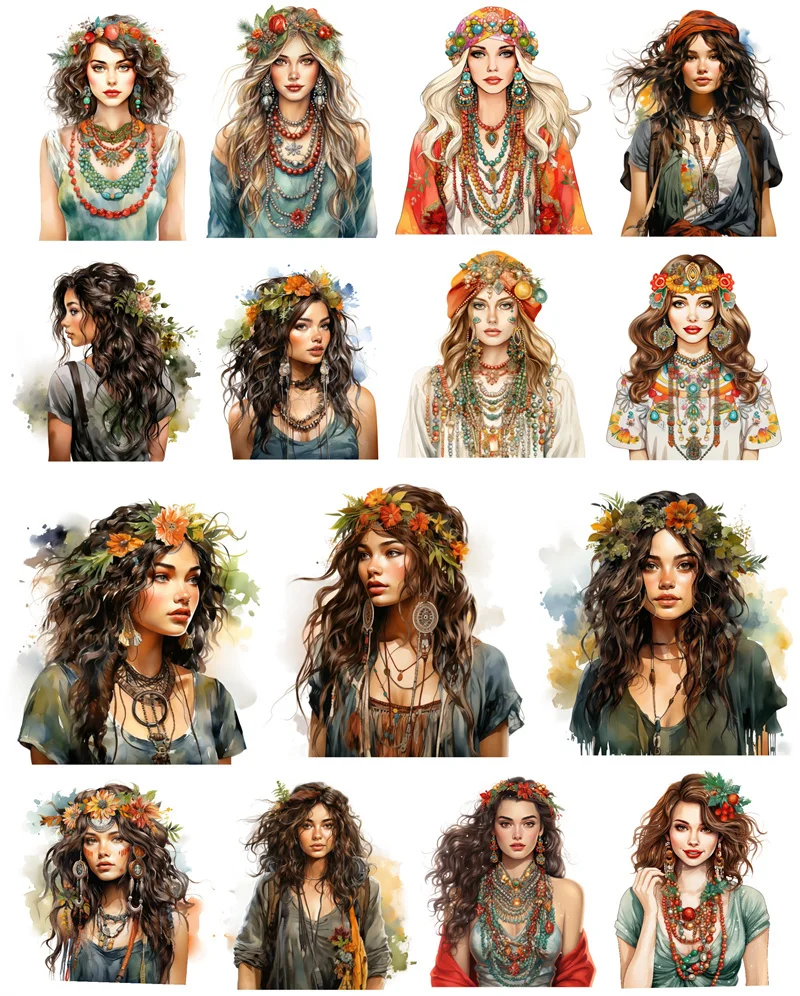 Lovely Persian Mian tribe girl Hand Account Stickers Cute Mobile Phone Tablet Ins Wind Character Decoration  Material Stationery