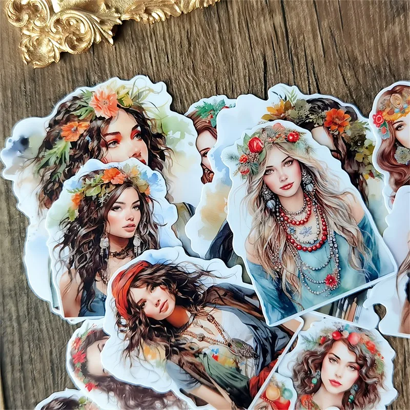 Lovely Persian Mian tribe girl Hand Account Stickers Cute Mobile Phone Tablet Ins Wind Character Decoration  Material Stationery