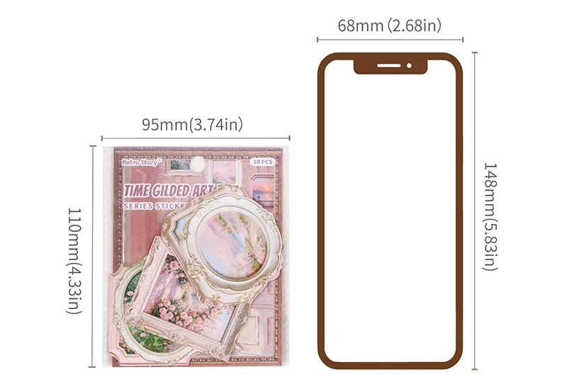 JIANWU Vintage Relief Flower Sea Painting Frame Landscape Material Collage Scrapbooking Sticker Creative DIY Journal Stationery