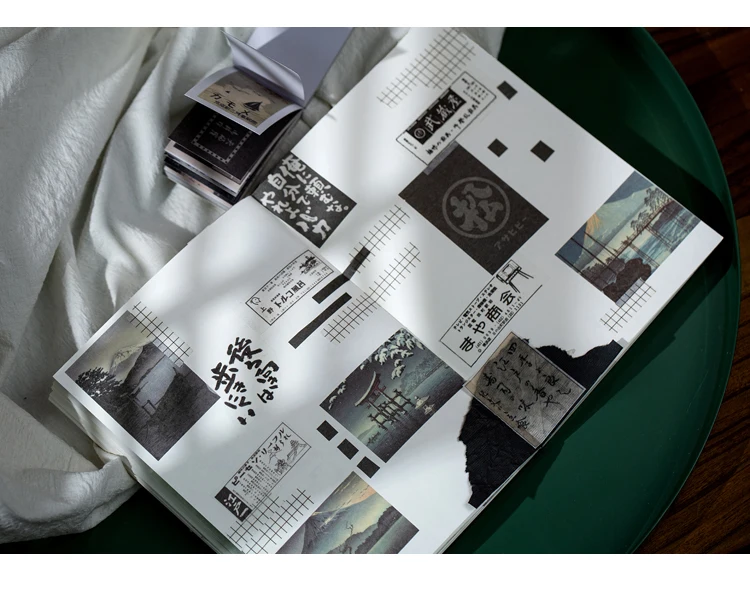 50 Japanese style series Scenery&Art Paintings Stationery Stickers Book Aesthetic Landscape Cute Bullet Journaling Decor Sticker