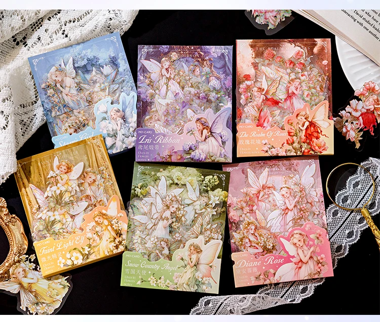30pcs/pack PET Elf Stickers Aesthetics Stationery DIY Scrapbooking Materials Collage Junk Journal Decor Stickers