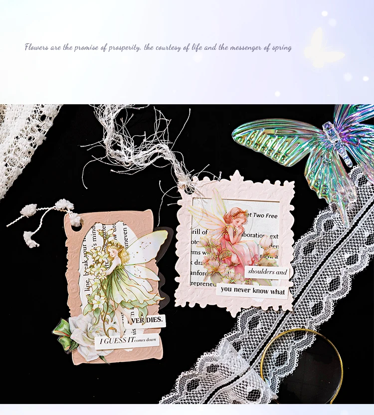 30pcs/pack PET Elf Stickers Aesthetics Stationery DIY Scrapbooking Materials Collage Junk Journal Decor Stickers