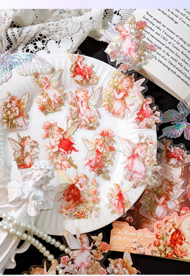30pcs/pack PET Elf Stickers Aesthetics Stationery DIY Scrapbooking Materials Collage Junk Journal Decor Stickers