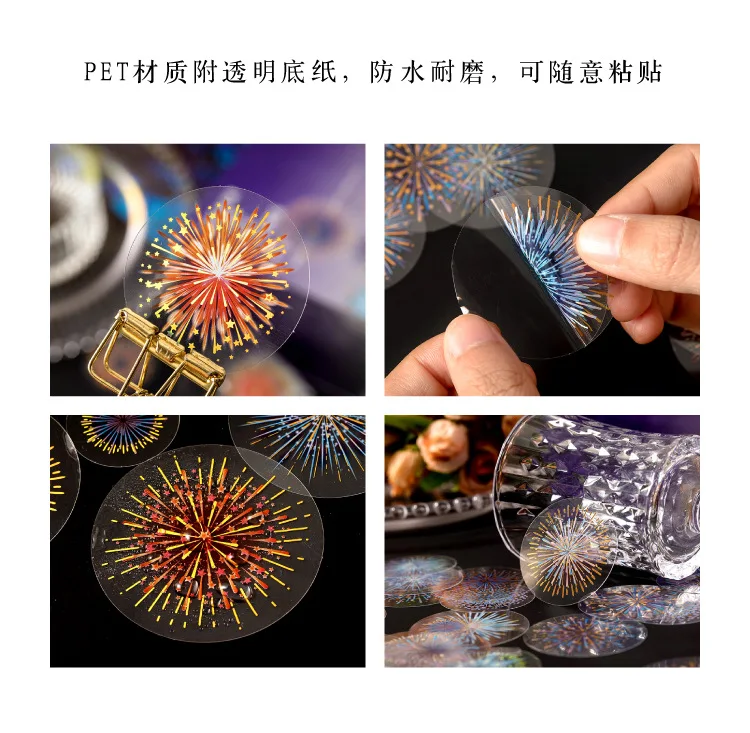 30pcs/bag PET Hot Stamping Laser Stickers Romantic Instant Series Aesthetic Scrapbooking Materials