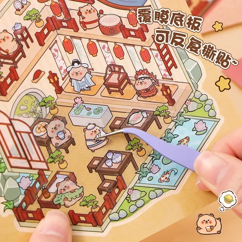 20Pcs 20in1 3D Landscape Sticker Collection Book Album Cartoon Scene DIY Toy Game Festival Birthday Gift for Kid Girl Child