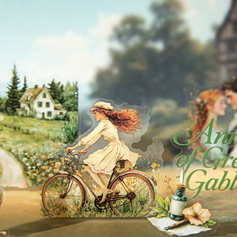 60pcs/bags Literary Stories Series Classic Story Scenery Stickers DIY Handbook Collage Materials for Frames Calendars Scrapbooks