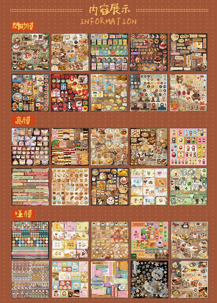 30 Pcs Japanese Stationery Sticker Book Cartoon for Laptop Journal Scrapbooking Creative Decorative Stickers Aesthetic Handmade