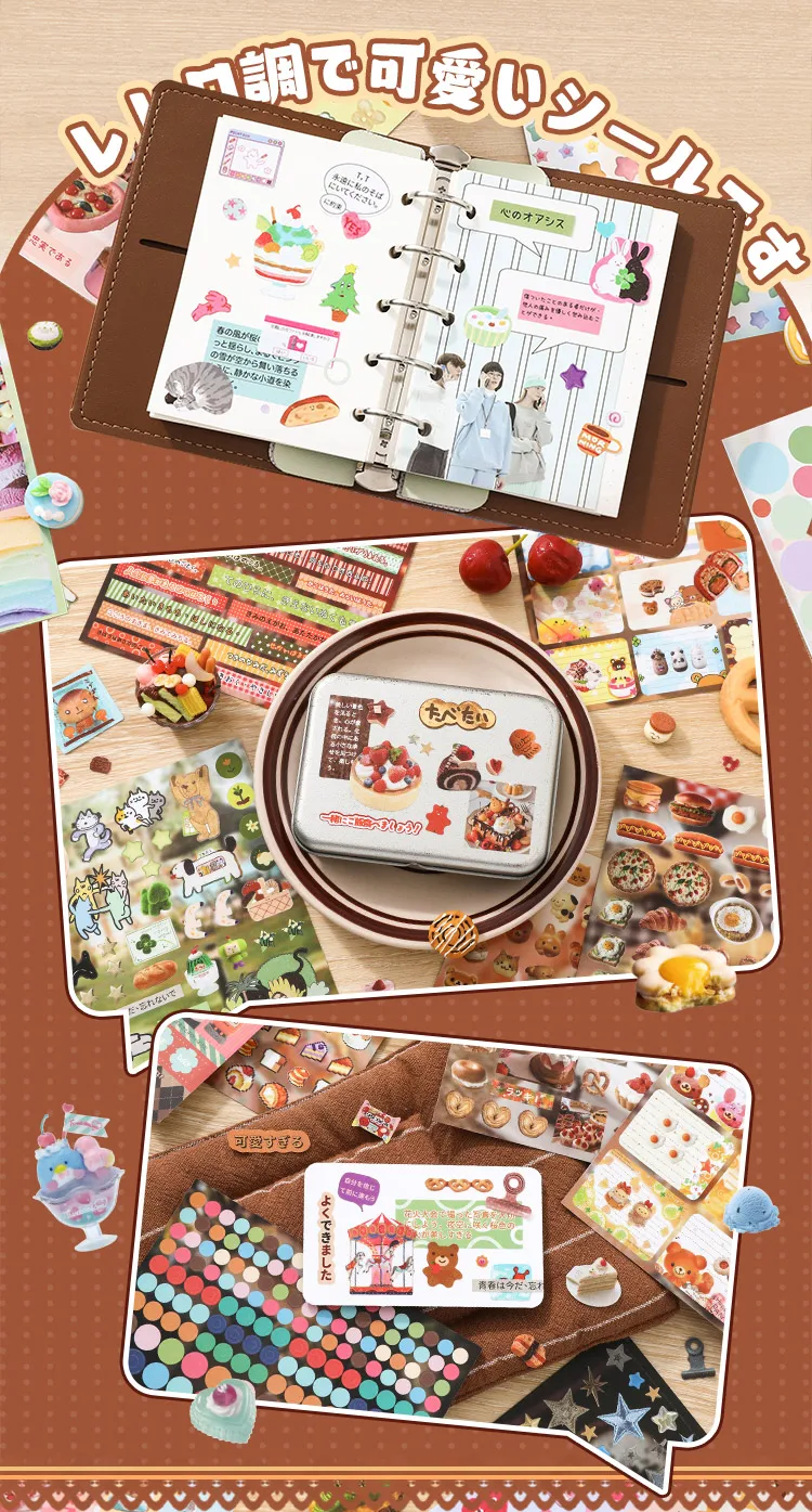 30 Pcs Japanese Stationery Sticker Book Cartoon for Laptop Journal Scrapbooking Creative Decorative Stickers Aesthetic Handmade