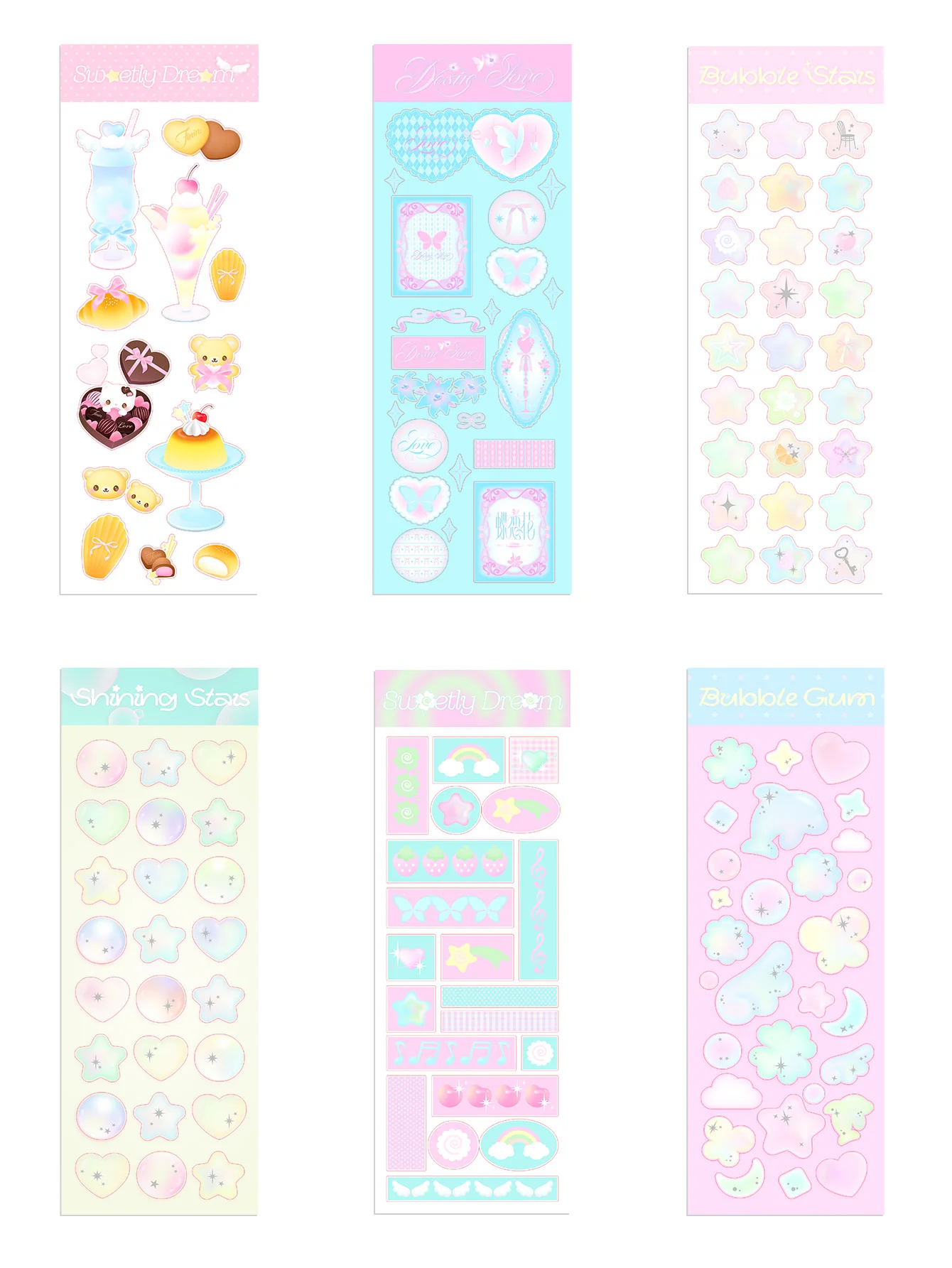 WAKAWAKA Hot Silver Bubble Stickers Deco Stickers Korean Stickers Scrapbook Stickers Cute Guka Card Decor Journal Embellishments