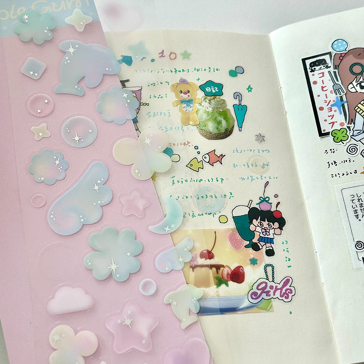 WAKAWAKA Hot Silver Bubble Stickers Deco Stickers Korean Stickers Scrapbook Stickers Cute Guka Card Decor Journal Embellishments