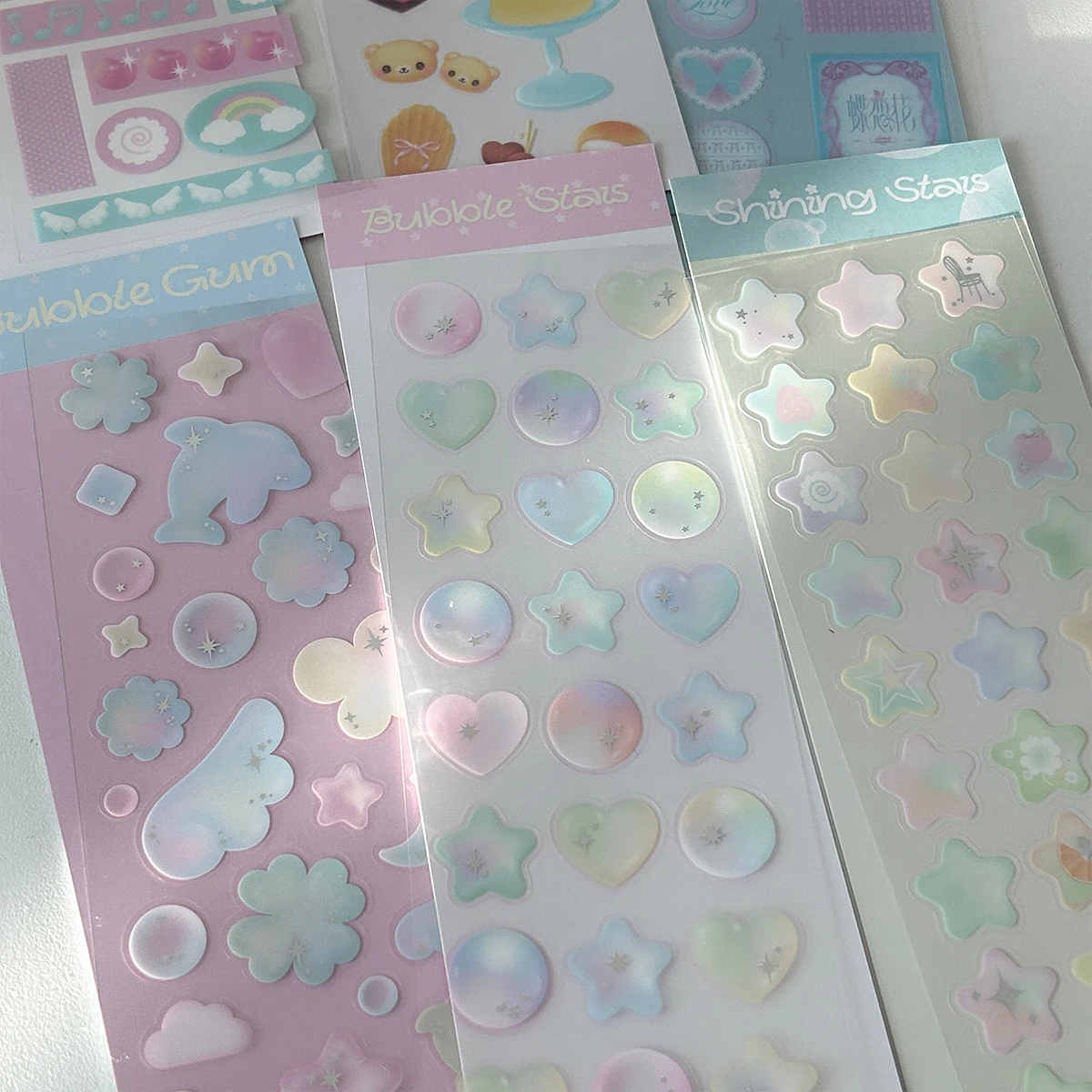 WAKAWAKA Hot Silver Bubble Stickers Deco Stickers Korean Stickers Scrapbook Stickers Cute Guka Card Decor Journal Embellishments