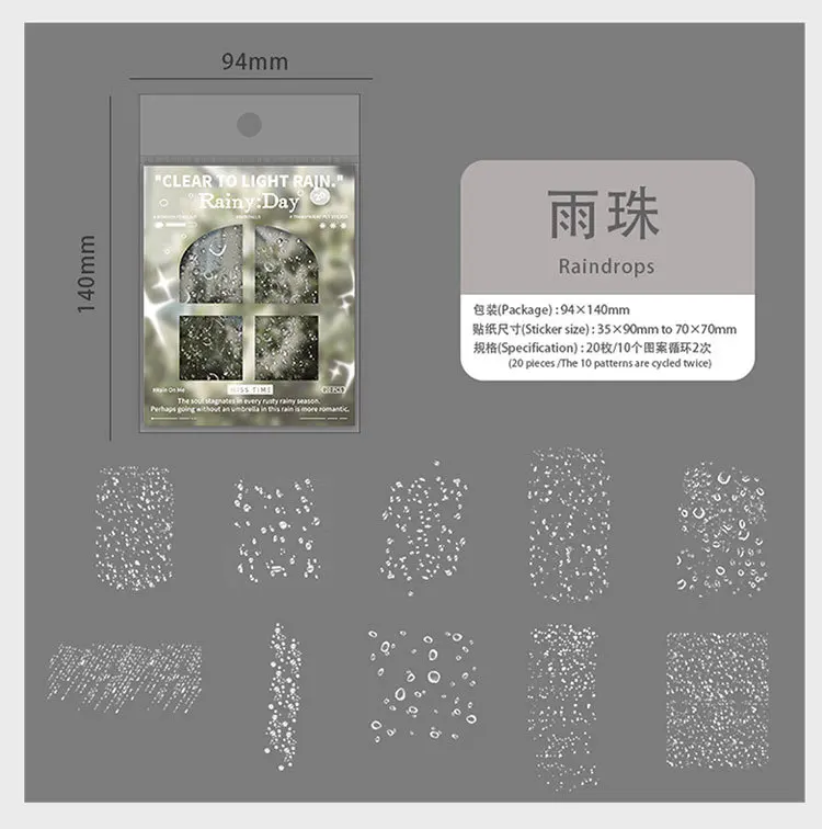20pcs/lot Kawaii Stationery Stickers It's raining today Diary Decorative Mobile Stickers Scrapbooking DIY Craft Stickers