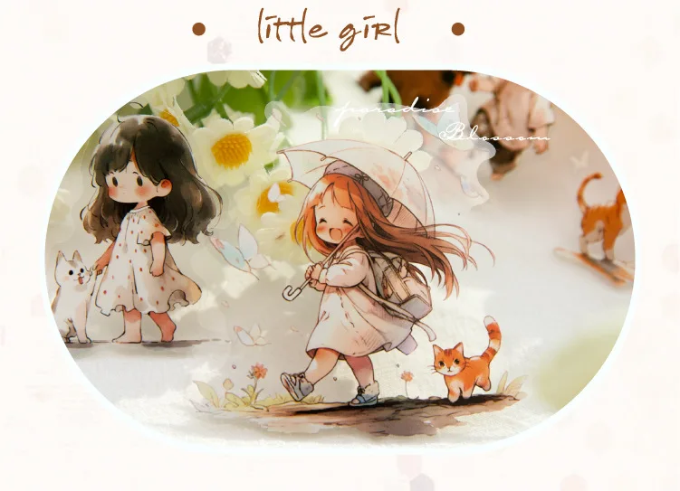 30pcs/1lot Kawaii Scrapbook Stickers A Little Paradise Junk Journal Gold Planner Stationery Planner Decorative