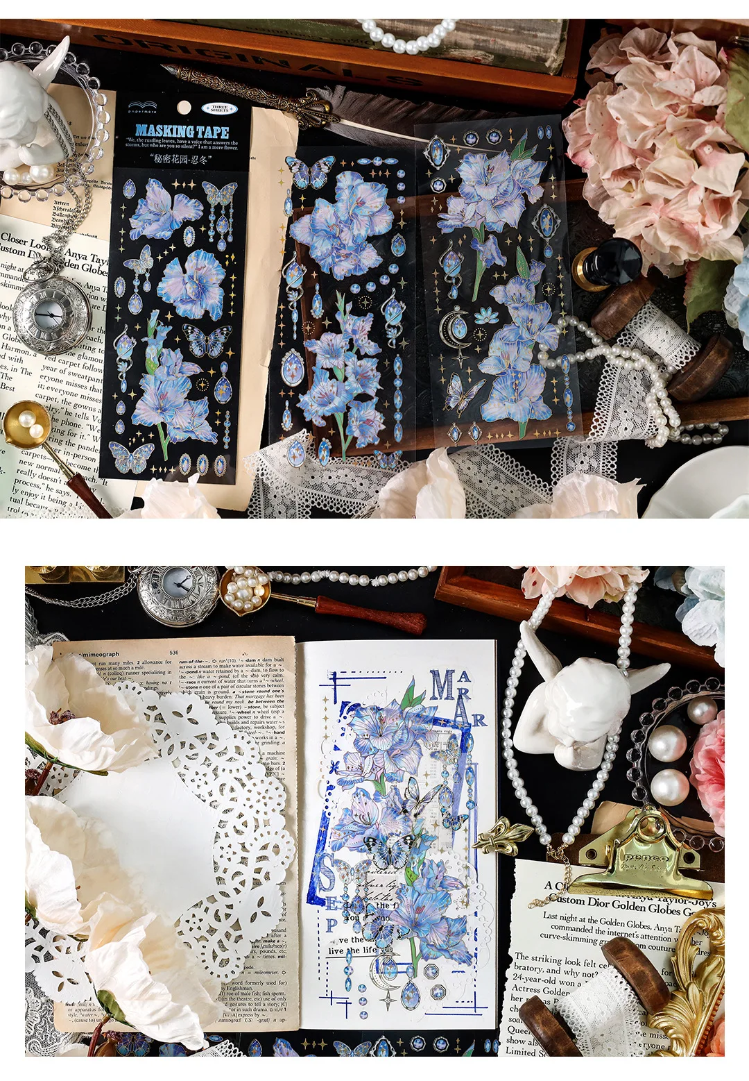 3pcs Kawaii Stationery Stickers Secret Garden Diary Planner Decorative Mobile Stickers Scrapbooking DIY Craft Stickers