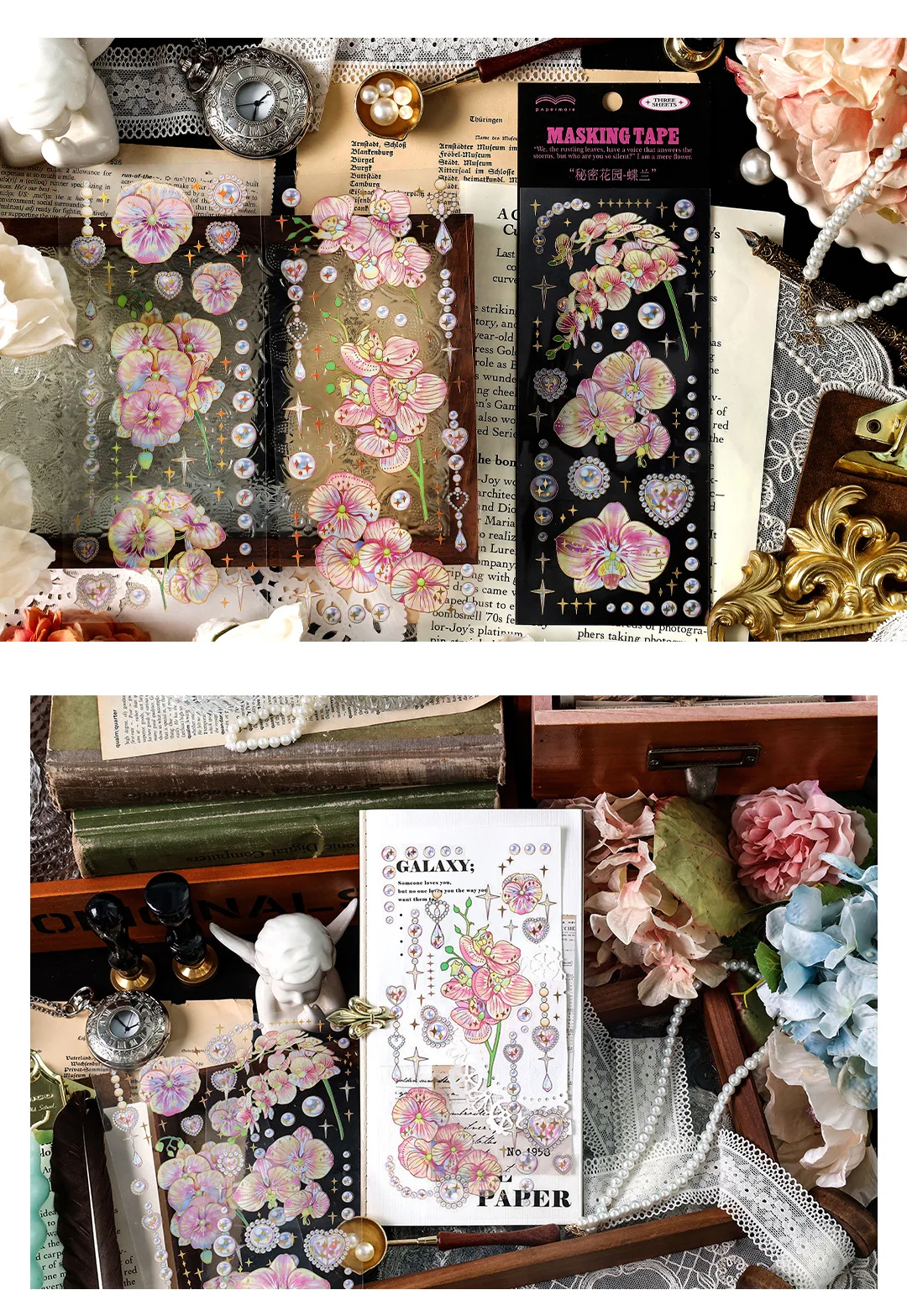 3pcs Kawaii Stationery Stickers Secret Garden Diary Planner Decorative Mobile Stickers Scrapbooking DIY Craft Stickers