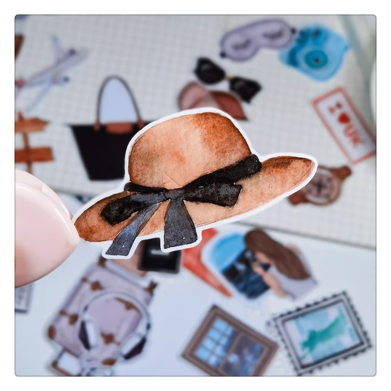 24pcs Cute Globe Airplane Travel Journey Stickers Diy Scrapbooking Photo Album Decorations Label Stickers School Office Supplies