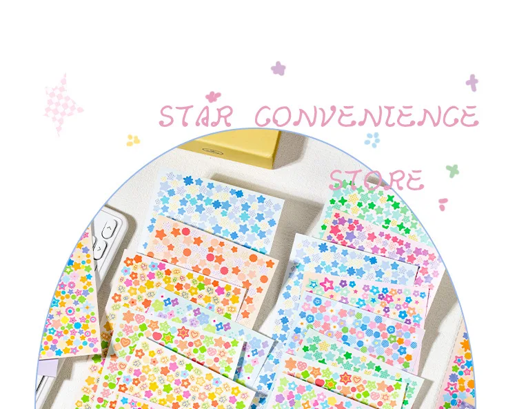 6sheets Kawaii Star Convenience Store Series Die Cutting Stickers DIY Scrapbook Decoration Album Diary Aesthetics Stationery