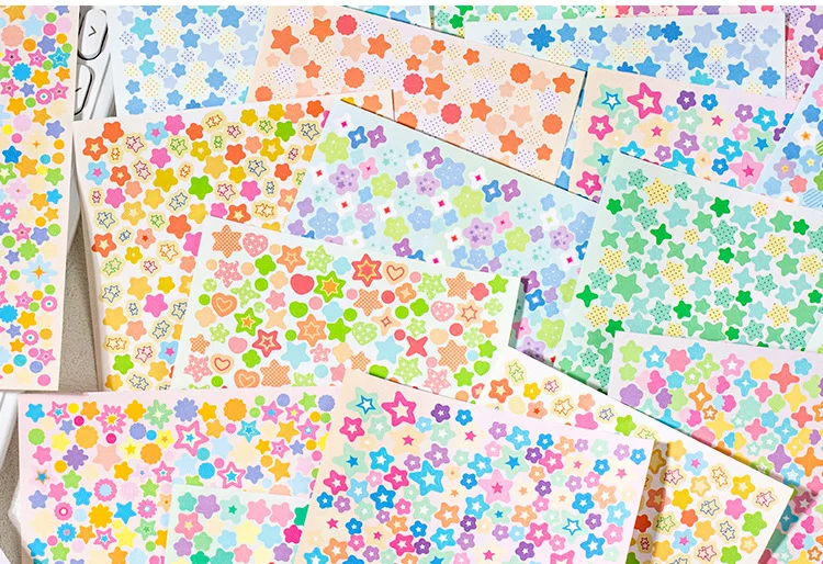 6sheets Kawaii Star Convenience Store Series Die Cutting Stickers DIY Scrapbook Decoration Album Diary Aesthetics Stationery