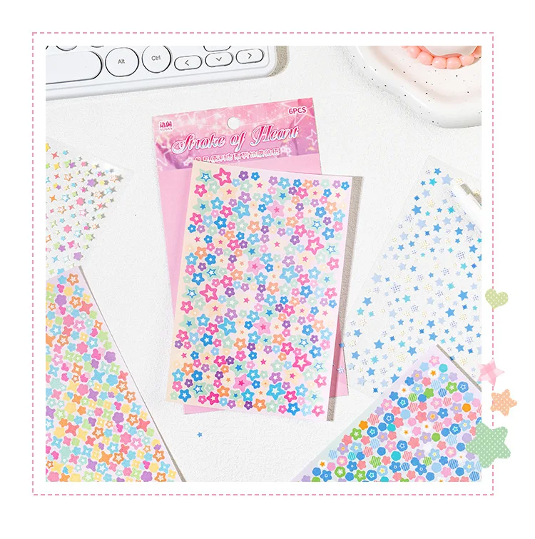 6sheets Kawaii Star Convenience Store Series Die Cutting Stickers DIY Scrapbook Decoration Album Diary Aesthetics Stationery