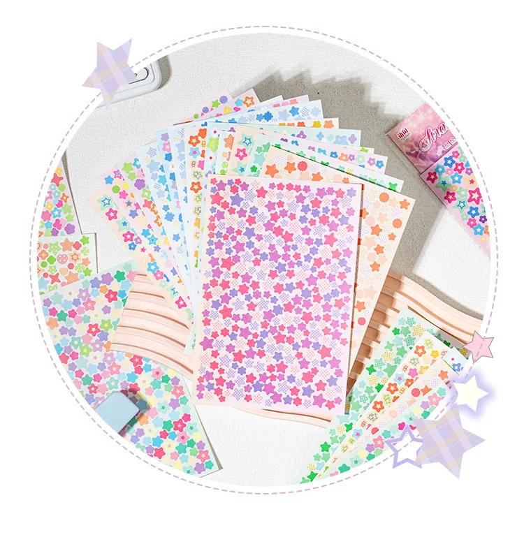 6sheets Kawaii Star Convenience Store Series Die Cutting Stickers DIY Scrapbook Decoration Album Diary Aesthetics Stationery