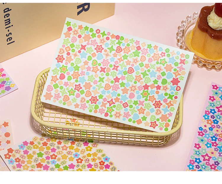 6sheets Kawaii Star Convenience Store Series Die Cutting Stickers DIY Scrapbook Decoration Album Diary Aesthetics Stationery