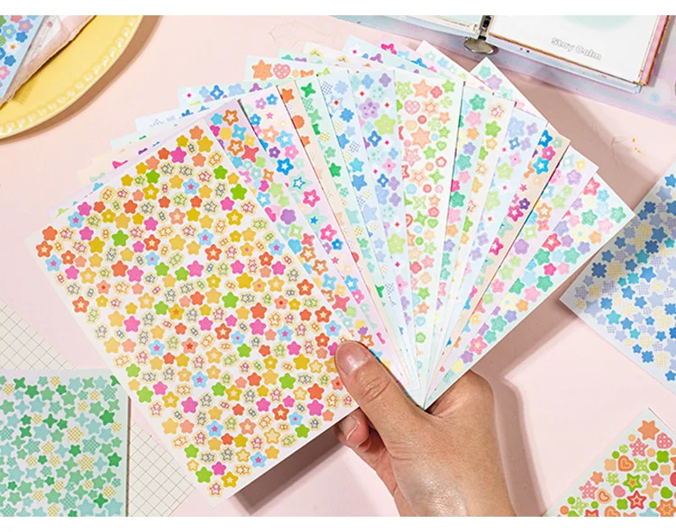 6sheets Kawaii Star Convenience Store Series Die Cutting Stickers DIY Scrapbook Decoration Album Diary Aesthetics Stationery