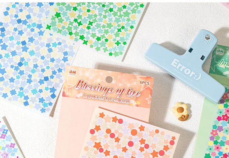 6sheets Kawaii Star Convenience Store Series Die Cutting Stickers DIY Scrapbook Decoration Album Diary Aesthetics Stationery