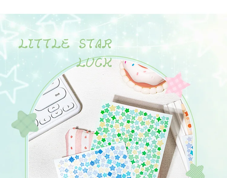 6sheets Kawaii Star Convenience Store Series Die Cutting Stickers DIY Scrapbook Decoration Album Diary Aesthetics Stationery