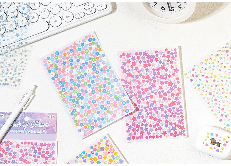 6sheets Kawaii Star Convenience Store Series Die Cutting Stickers DIY Scrapbook Decoration Album Diary Aesthetics Stationery