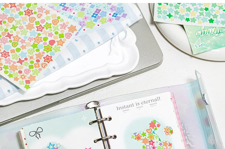 6sheets Kawaii Star Convenience Store Series Die Cutting Stickers DIY Scrapbook Decoration Album Diary Aesthetics Stationery