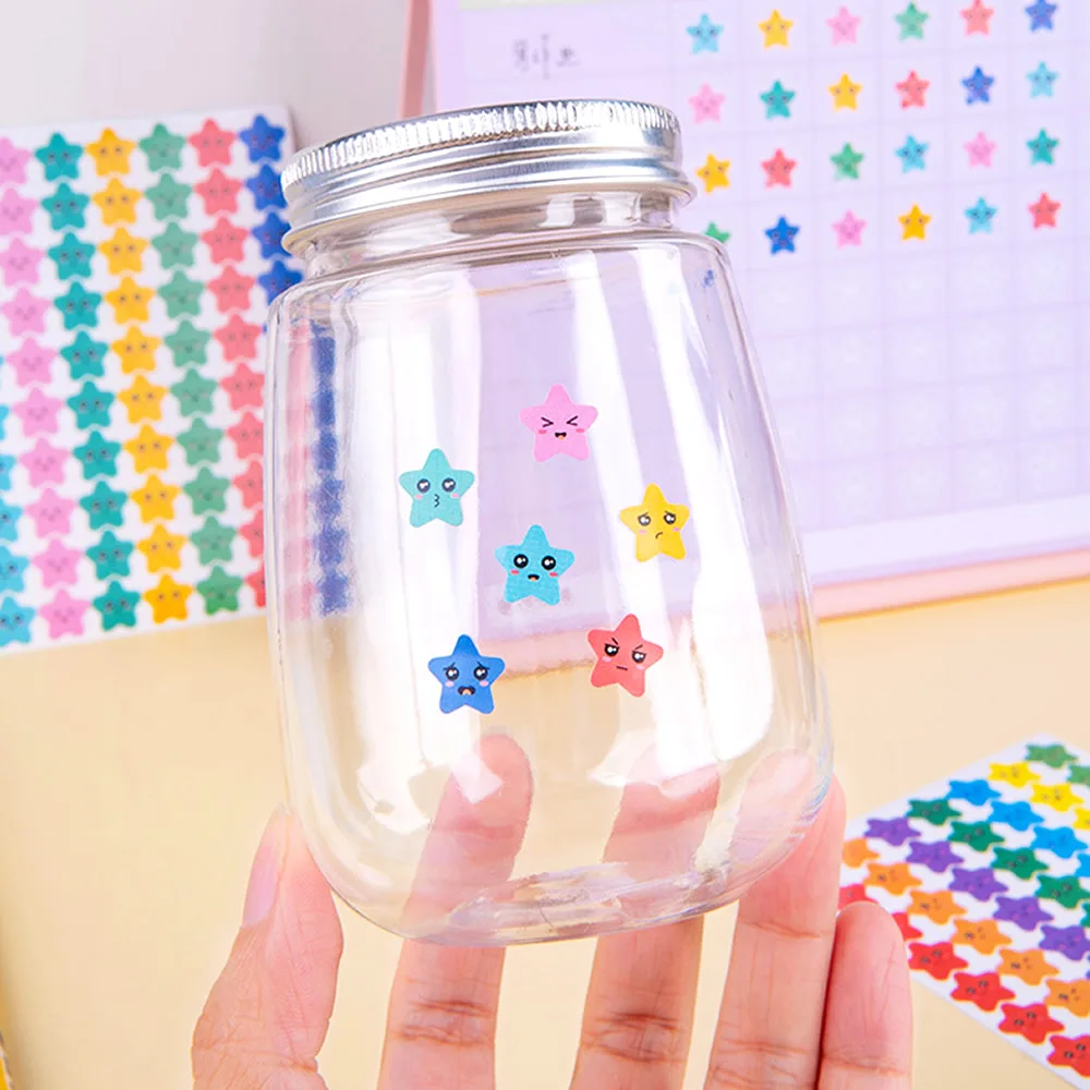 4200 Sheet Heart/Circle/Stars Reward Sign Stickers Pack DIY Skateboard Suitcase Stationery Decals Decor Phone Laptop Gift Toys
