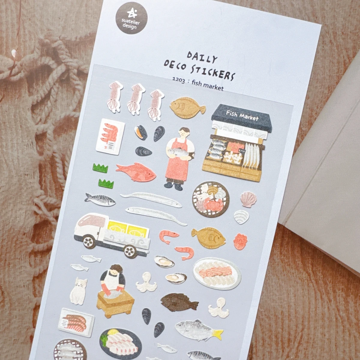 Korean Import Suatelier Farm Fish Market Baking Sticker Scrapbooking Diy Journaling Diary Decor Stationery Sticker School Gift