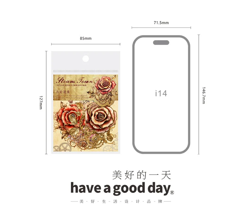 20pcs/1lot kawaii Stationery Stickers steam town Diary Planner junk journal Decorative Scrapbooking