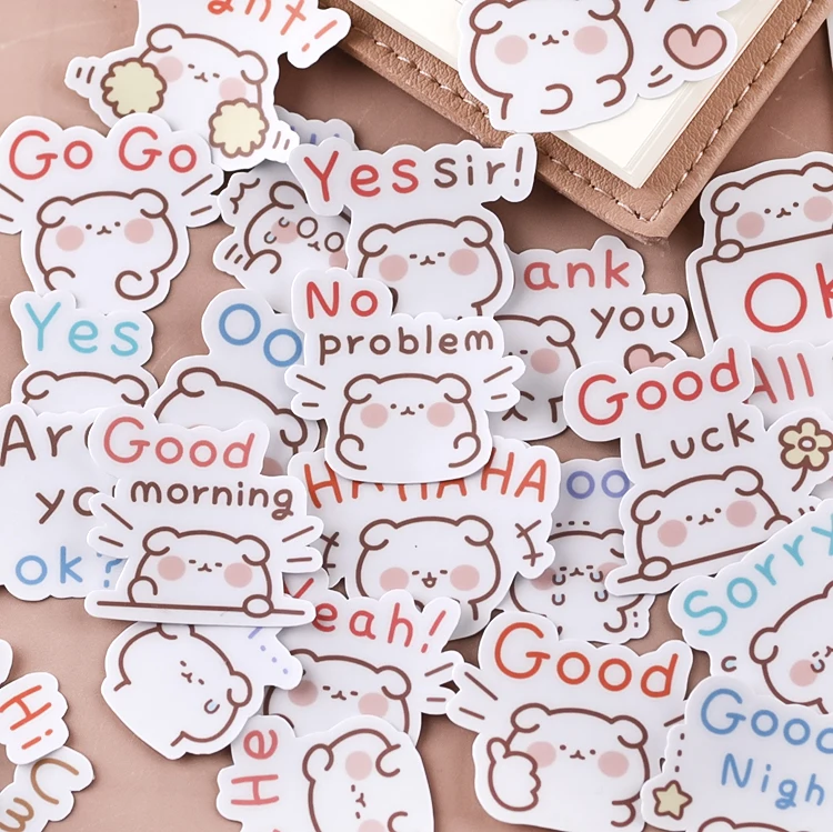 40pcs Cute Puppy Handbook Cartoon Sticker Diy Photo Album Ins Translucent Decorative DIY Craft Photo Albums/Children