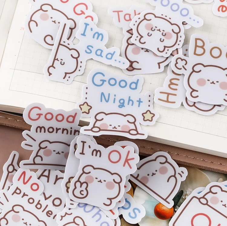 40pcs Cute Puppy Handbook Cartoon Sticker Diy Photo Album Ins Translucent Decorative DIY Craft Photo Albums/Children
