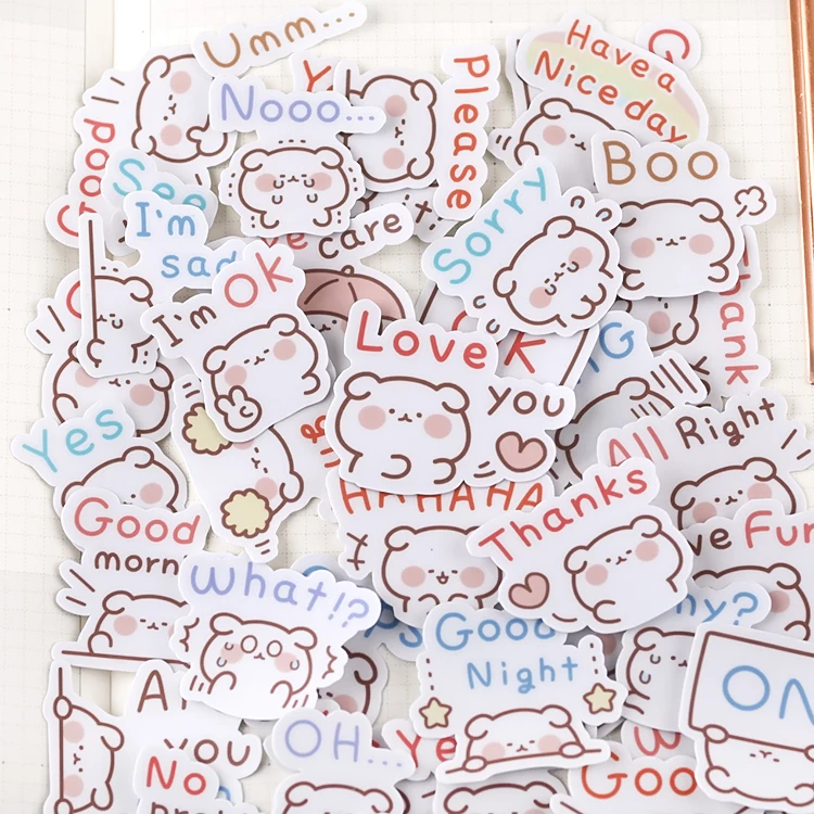 40pcs Cute Puppy Handbook Cartoon Sticker Diy Photo Album Ins Translucent Decorative DIY Craft Photo Albums/Children